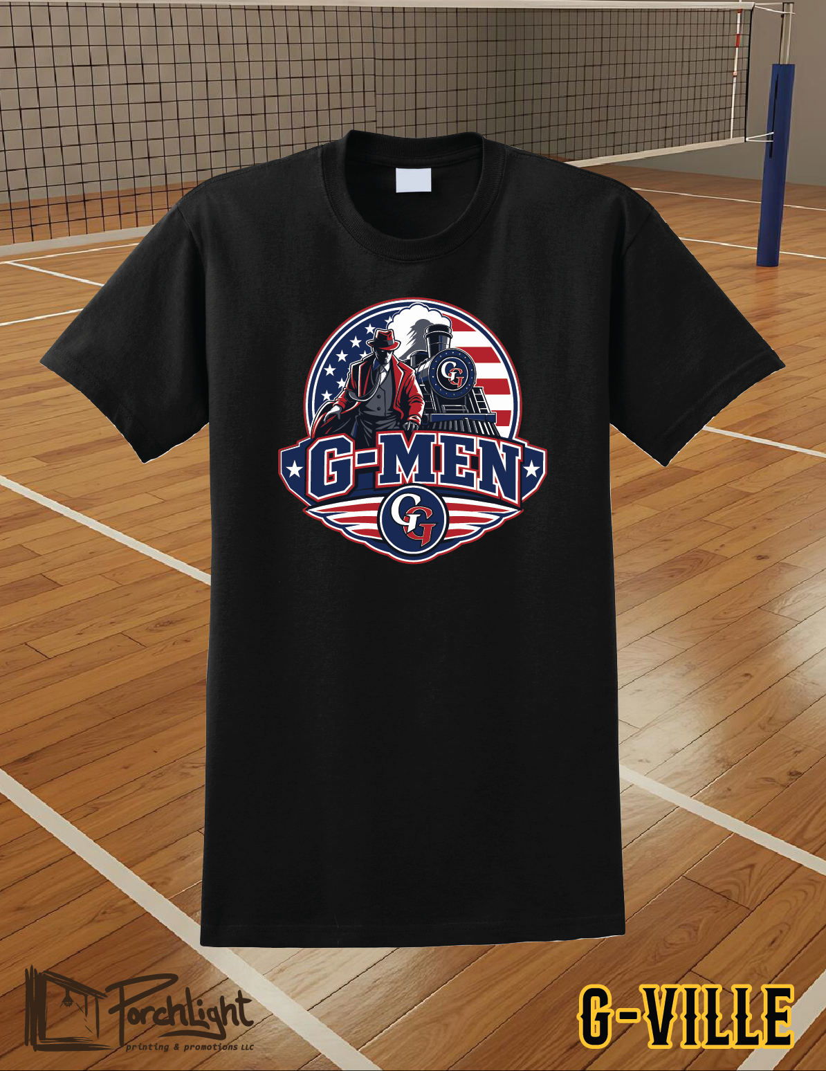 Red, White, and Blue Volleyball Tee