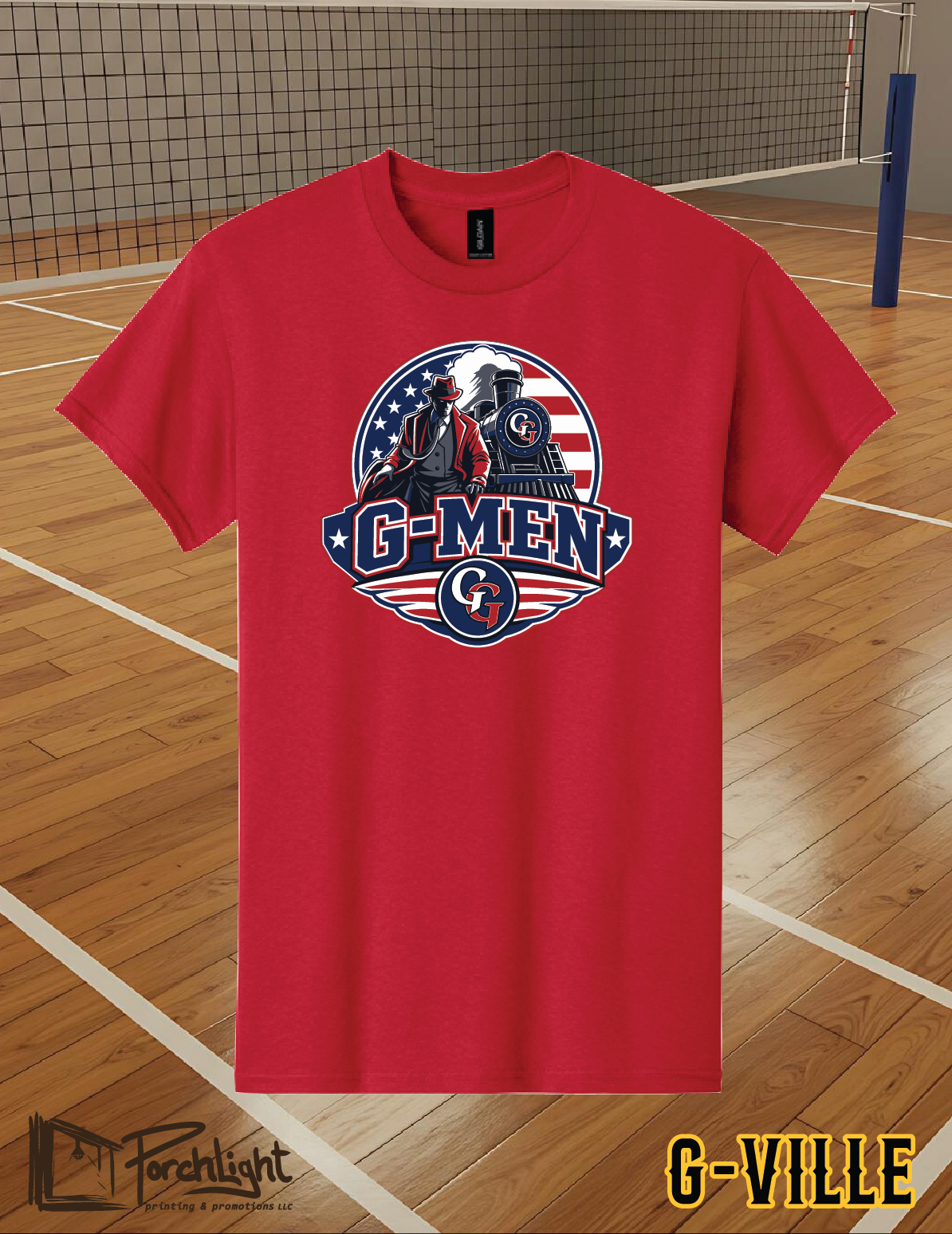 Red, White, and Blue Volleyball Tee