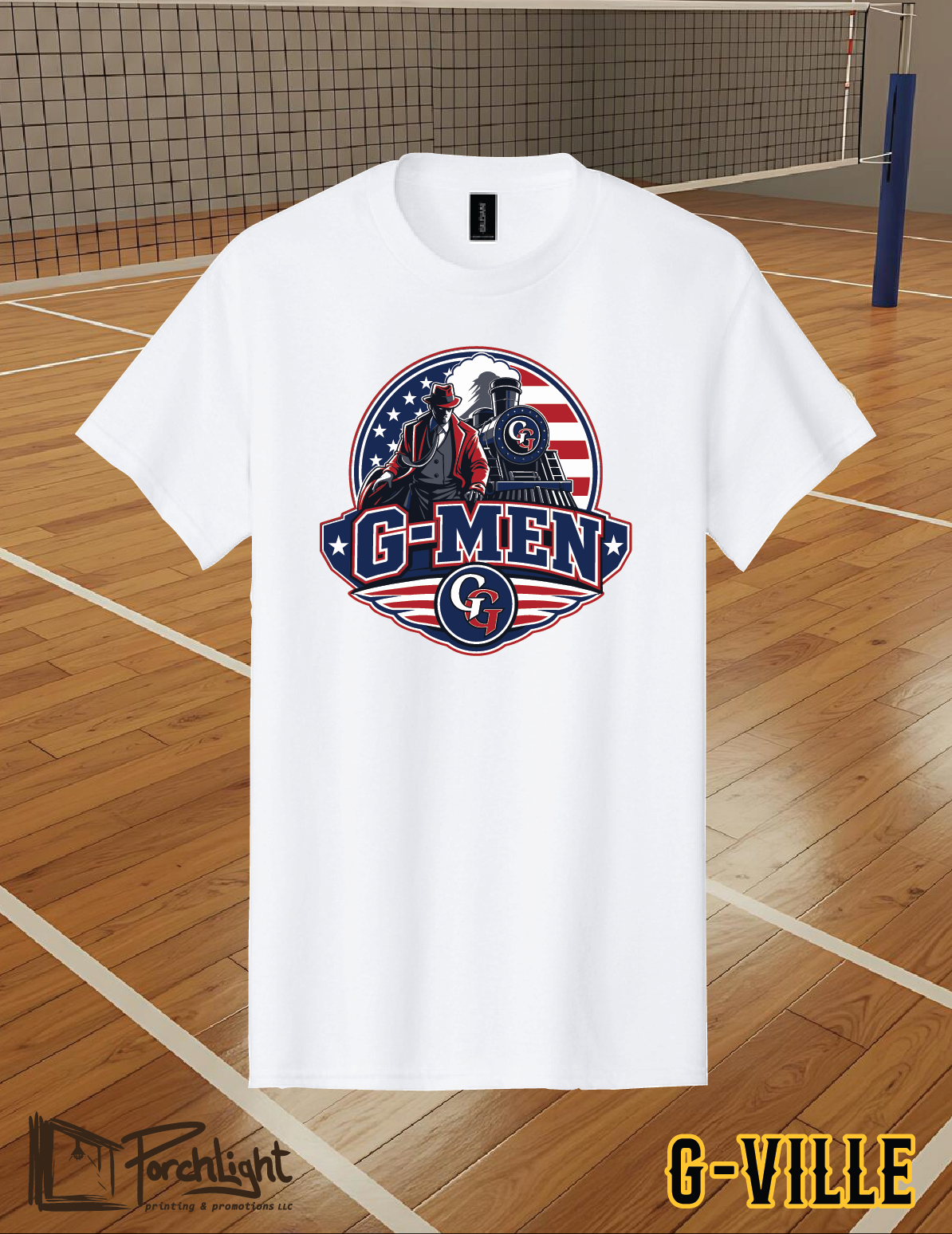 Red, White, and Blue Volleyball Tee